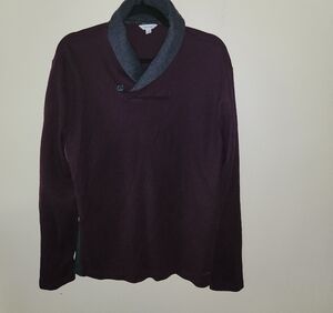 Calvin Klein Men's Dark Red Cowl Necck Sweater